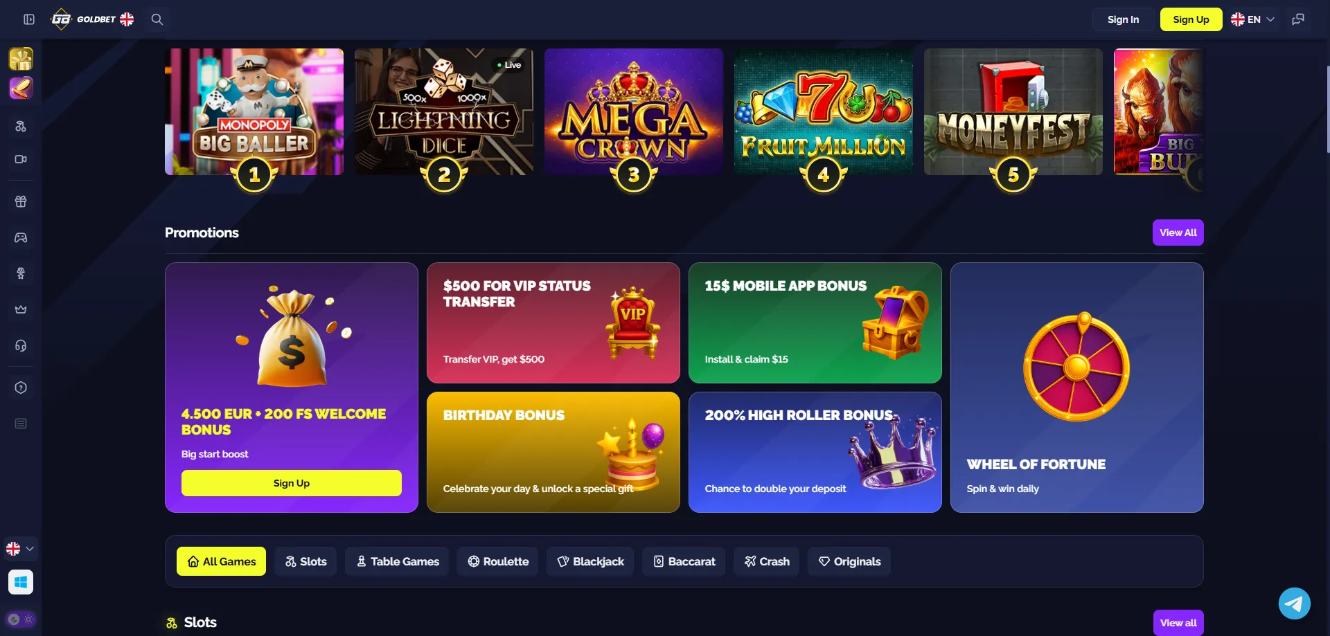 Goldbet Casino login page &mdash; secure account access for Indian players